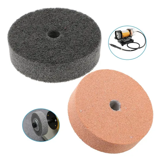 Kit Disco Rebolo Pedra P/ Polir Amola Afiador Micro Retífica Cor Cinza E Coral