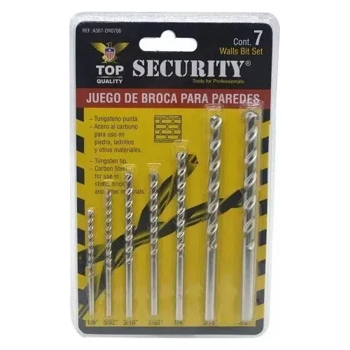Juego Brocas Mechas Concreto Pared 7pzs Martillo Taladro 