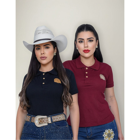 Kit 2 Camisetas Muladeiros Femininas Country Polo Baby Look Kit 2 Camisetas Muladeiros Femininas Country Polo Baby Look