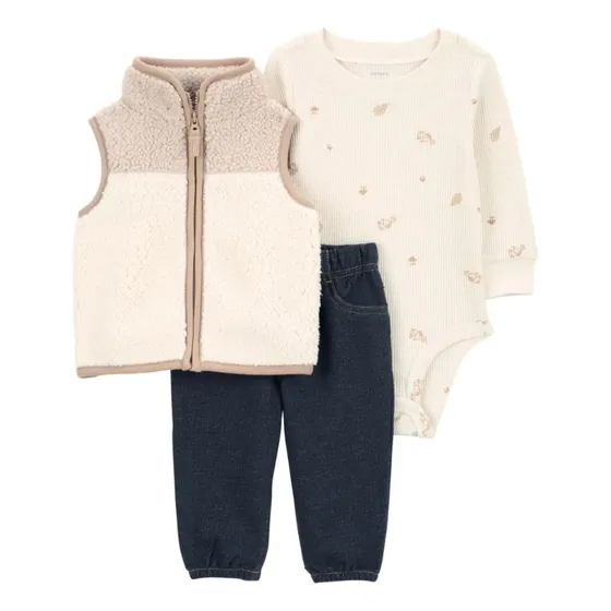 Set 3 Piezas Carters Bebes Invierno Crema 18 Meses