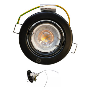 2pz Aro Empotrable Fijo Metálico Negro/ Blanco Con Foco Led 2pz Aro Empotrable Fijo Metálico Negro/ Blanco Con Foco Led