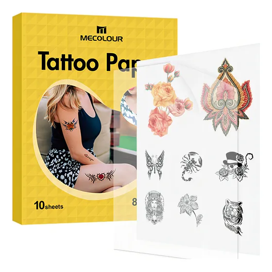 Tatuagem Temporaria Imprimir De Tinta 10 Folhas Mecolour Branco Folha de Tatuagem Temporária para Impressão - DIY Tattoo Waterproof