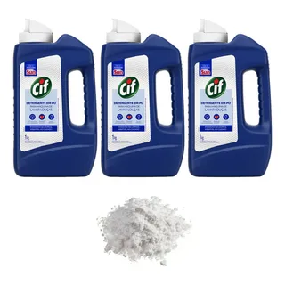 Kit 3 Cif Detergente Em Pó Sabão Maquina Lava Louças 1kg Kit 3 Cif Detergente Em Pó Sabão Maquina Lava Louças 1kg