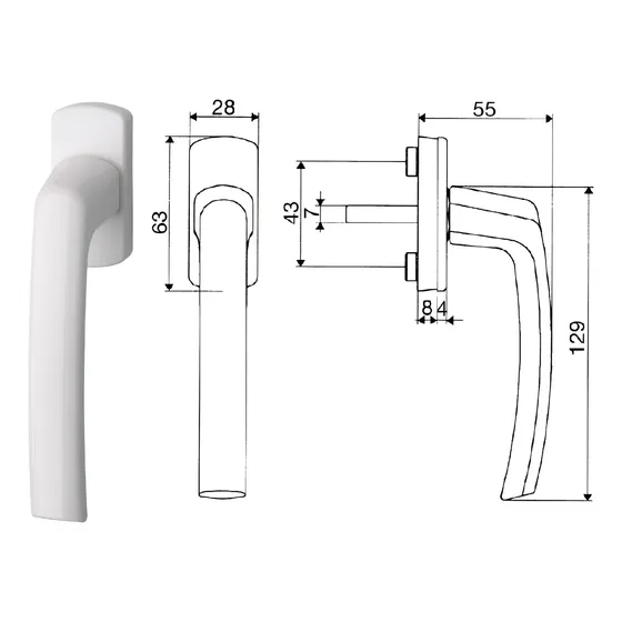 Manilla Recta Harmony Para Ventanas Pvc Y Aluminio