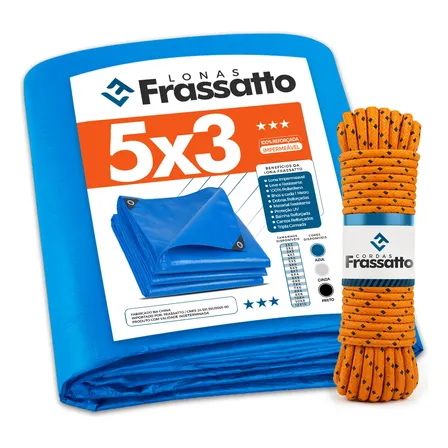 Lona Grossa Impermeável Resistente 5x3 + Corda Multiuso