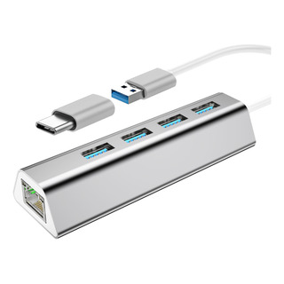 Adaptador Usb Ethernet C 3.0 Rj45 Red Lan Gigabit 5 En 1 Hub Adaptador Usb Ethernet C 3.0 Rj45 Red Lan Gigabit 5 En 1 Hub