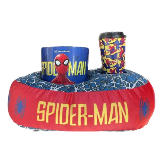 Kit Almofada Balde Pipoca Copo Homem Aranha Spiderman 400ml