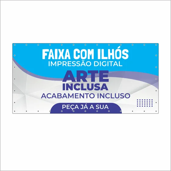 Faixa Ou Lona Com Ilhós Personalizado 148x148cm Arte Inclusa