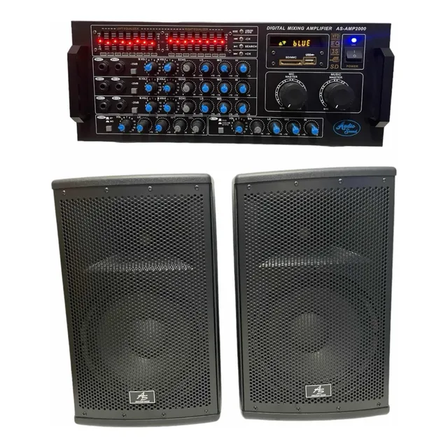 Amplificador Audio Sound Y Cabinas De 10 Pulgadas Pasivas