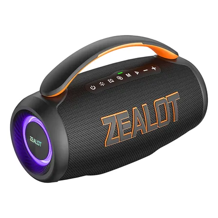 Caixa De Som Bluetooth Zealot P12 Boombox 200w Popm Ipx6 Preto 127/220v