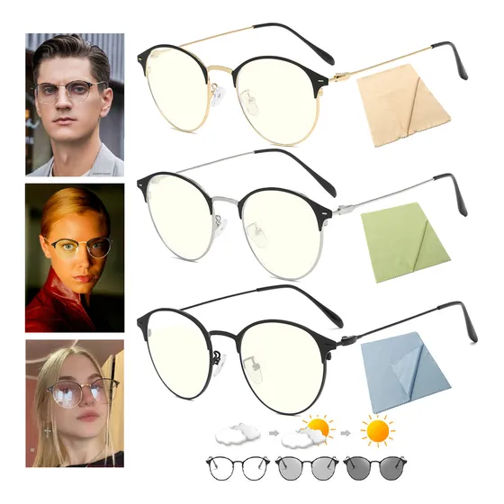 Gafas Monturas Fotocromaticas Descanso Bloqueo Anti Luz Azul