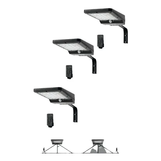 Pack3 Lampara Luminario Solar Fijo Suburbano 15w 7000k 1600l
