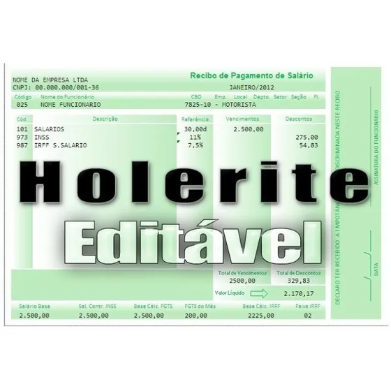 Holerite Recibos Em Planilhas Excel - Promoção Frete Grátis