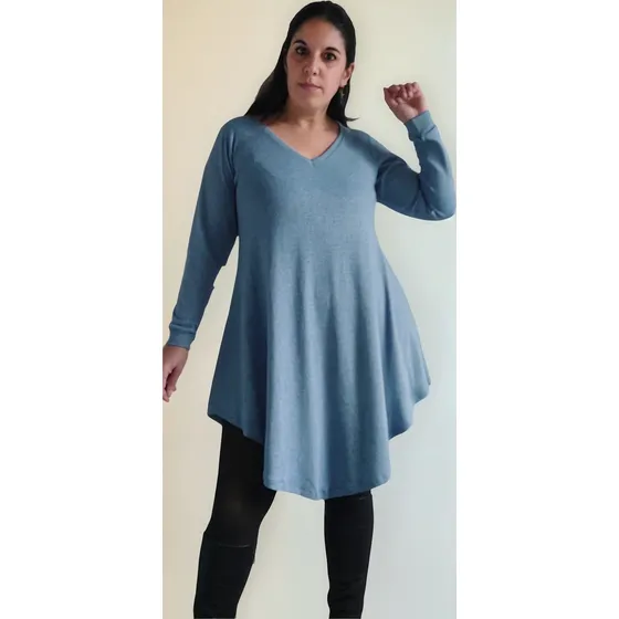 Vestido Boho Corto Mujer Helenl_uy Escote V Angorina