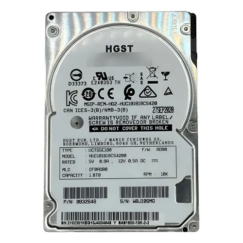 Hd Hgst Sas 3,5 4tb 6g Hus724040als640 P/n 0b29868 Cor Prateado