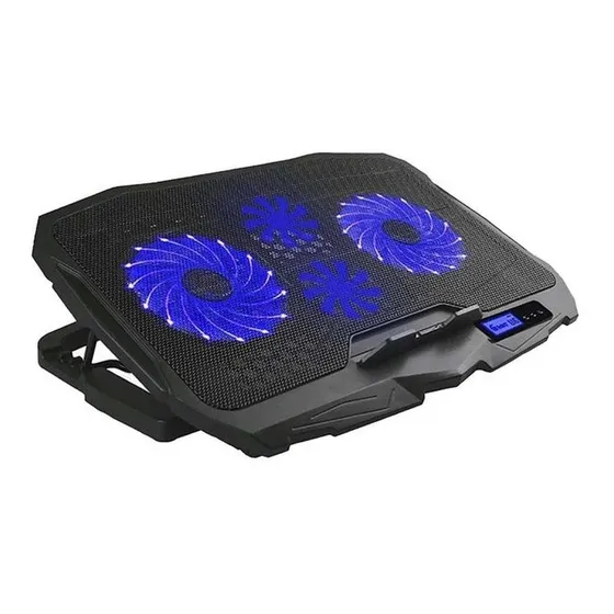 Cooler Notebook Warrior Gamer, Ventoinhas, Lcd, Azul