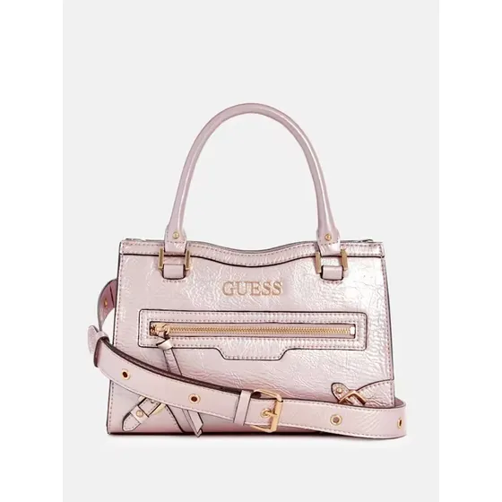 Cartera Guess Original Modelo Dementri Sáchel Rosa Metal