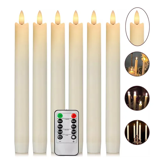 6 Pzs Velas Led Decorativas Llama Realista Y Control Remoto