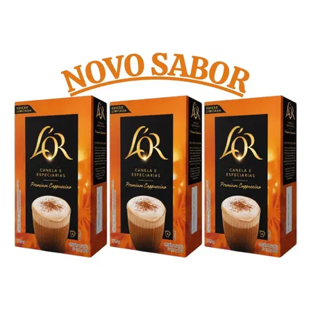 Kit Cappuccino L'or Sachê 24 Und Canela E Especiarias