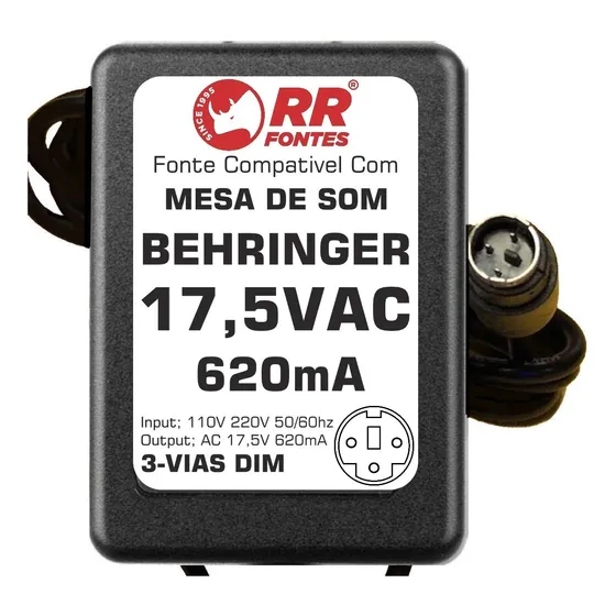 Fonte 17,5v Pra Mesa Som Mixer Eurorack Behringer Mxul5 Psu5