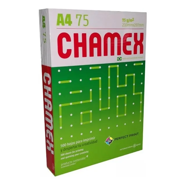 Resma Papel Carta Chamex 75gr 500 Hojas Blanco Multifunción