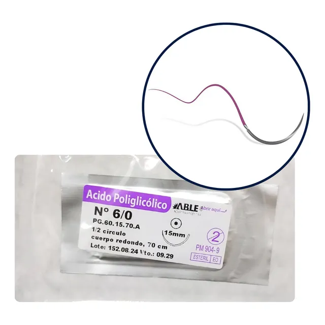 Vicryl Pga 6/0 -ag De 15 Mm 1/2 Círc Redondo De 70 Cm Able