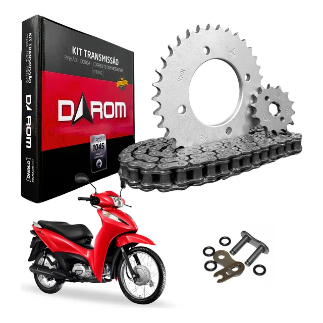 Kit Relação Transmissão Biz 125 Biz 110i Darom Com Retentor