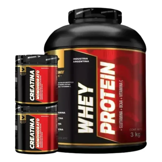 Suplemento En Polvo Body Advance Whey Protein 3kg Chocolate 2 Creatinas 150gr