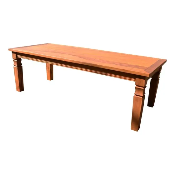 Mesa De Jantar 250x100 Madeira Maciça Peroba Rosa Tampa Natural Pés Natural