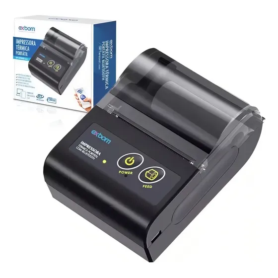 Mini Impressora Portatil Bluetooth 58mm Android Exbom 58A-BT cor preto Exbom