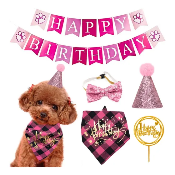 Set Cumpleaños Mascotas Perritos Gatos Cotillón Decoración