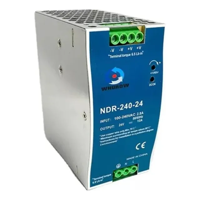 Fuente De Voltaje Industrial 24vcd 10a Montaje Riel Din
