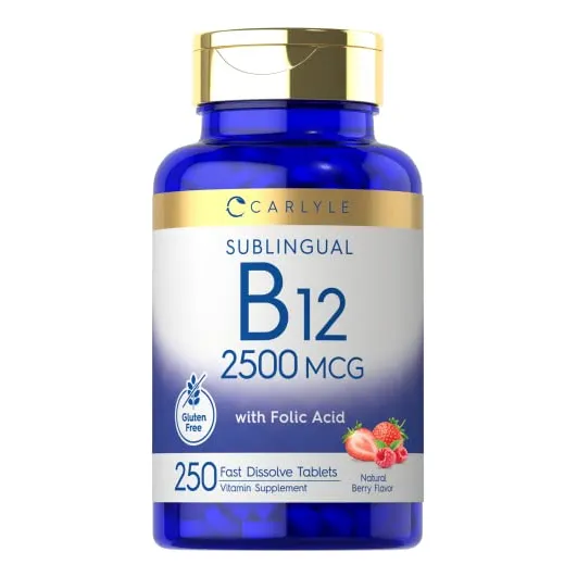Suplemento De Vitamina B12 Carlyle 2500 Mcg Con Ácido Fólico