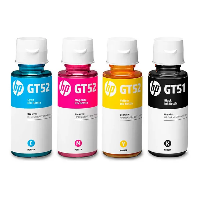Kit 4 Tintas Para Impresora Hp Gt53 Y Gt52 Combo 4 Botellas Tinta Pack 4 Colores