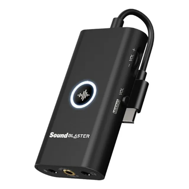 Tarjeta de sonido USB C portátil Creative Sound Blaster G3, color negro