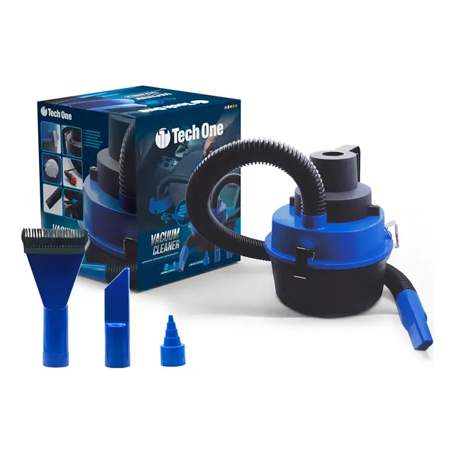 Tech One Aspirador De Pó Automotivo Vacuum Cleaner 12v 90w Cor Azul