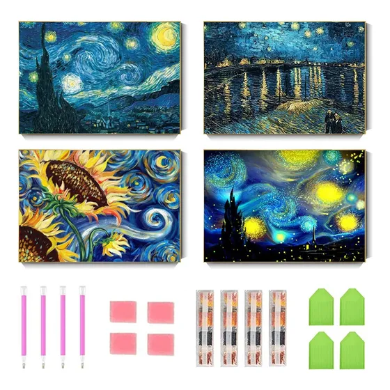Diamond Painting Decoración Del Hogar Cielo Estrellado 4 Pcs