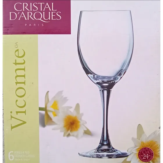 6 Copas De Cristal Viconte 61/4 Oz. Cristal D'arques Paris