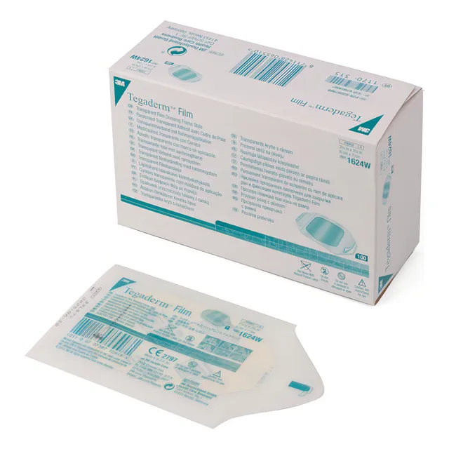 Apósito Impermeable Tegaderm Film 3m 6x7 1624w 2 Cajas C50 Pzas Cada 100 Parches