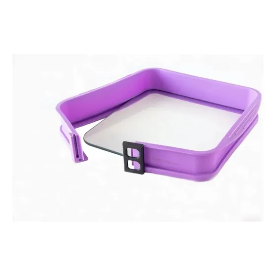 Molde Desmontable De Silicona Base Vidrio Antiadherente Color Violeta