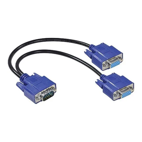 Cabo De Vídeo Vga Y Splitter Divisor 30cm Duplo Mbtech