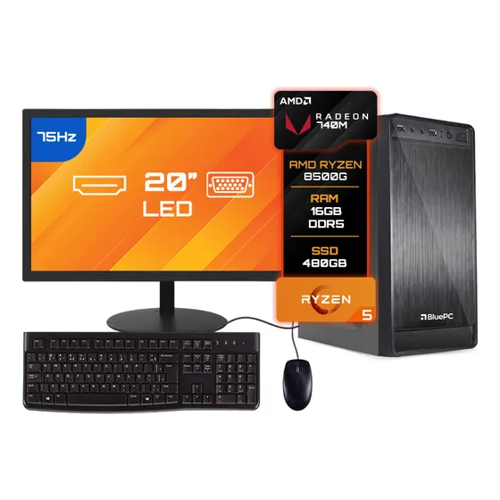 Computador Completo Amd Ryzen 5 8500g 16gb Ddr5 Ssd 480gb