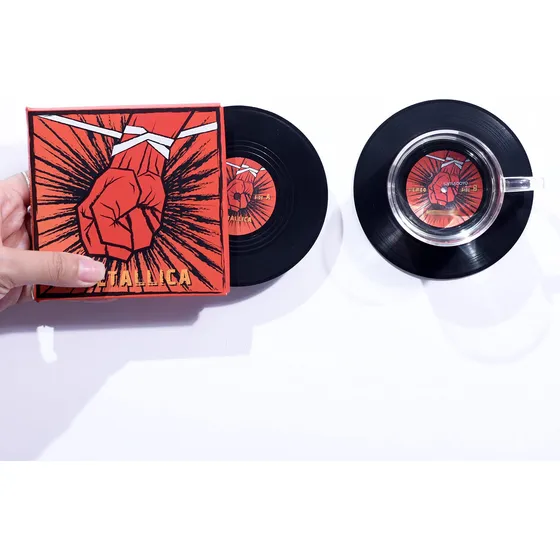 Mini Posavaso Vinilo Para Disco  Juego 2 Musica Genial Casa