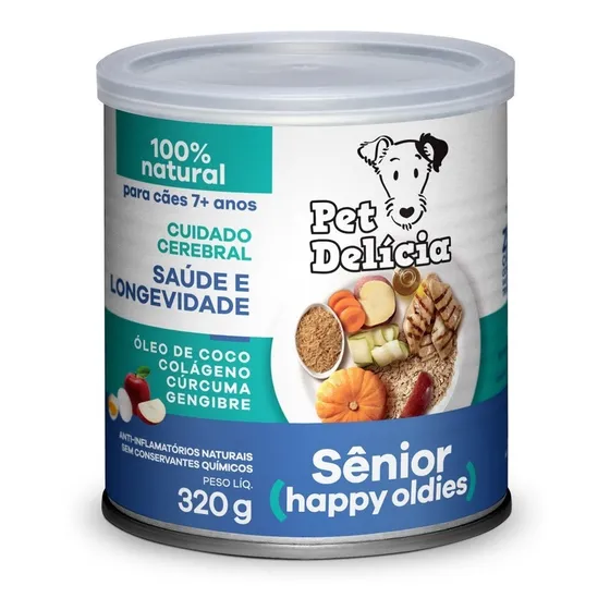 Ração Úmida Com Colágeno Pet Delícia Cães Sênior 7+ 320g