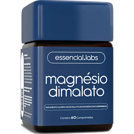 Magnésio Dimalato - Fórmula 100% Pura Com Máxima Concentração E Pureza - 60 Comprimidos Sem Sabor