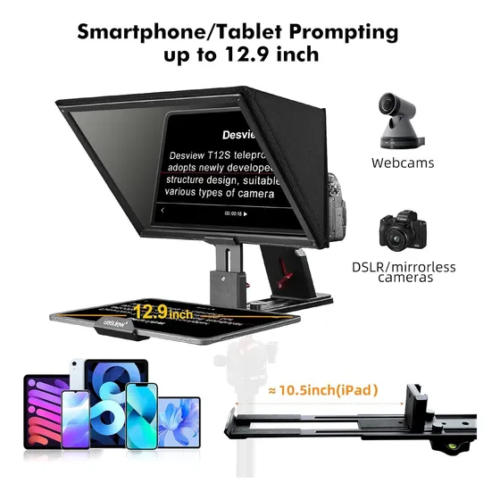 Teleprompter, De Metal De 12.9 Pulgadas