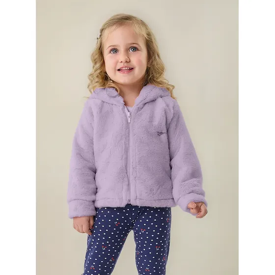 Casaco Jaqueta Infantil Menina Fleece Plush Urso Trick Nick