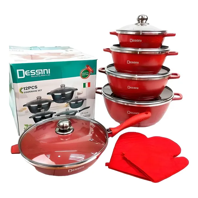 Set De Ollas Dessini Con Sárten 12 Piezas Antiadherente