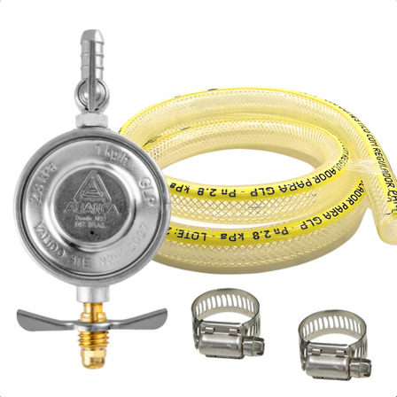 Regulador 504/01 Registro Valvula Gas 1kg Aliança Mangueira Regulador 504/01 Registro Valvula Gas 1kg Aliança Mangueira
