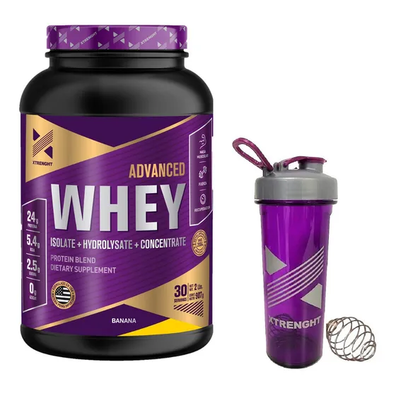 Combo Proteína Xtrenght Advanced + Shaker Pro Bpa Free 750cc